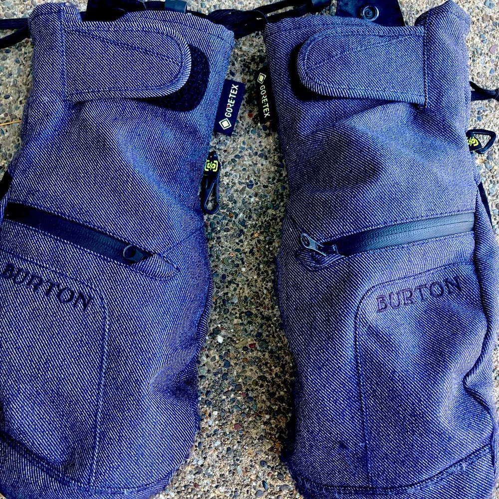 Burton Snow Mittens Medium Men Blue Gray